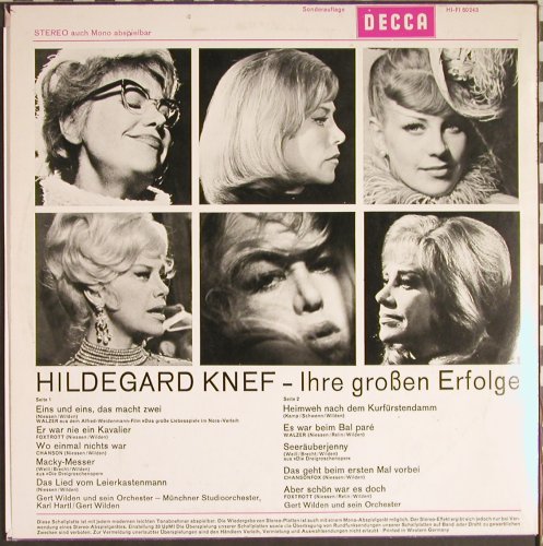 Knef,Hildegard: Ihre großen Erfolge,Sonderauflage, Decca(60 243), D,  - 10inch - H1421 - 5,00 Euro