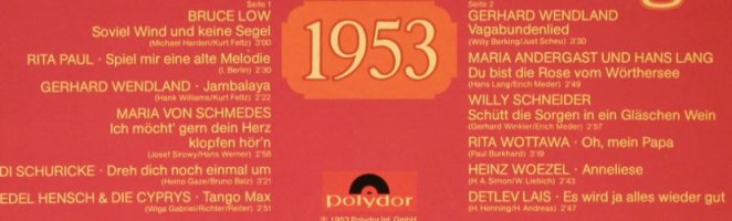 V.A.Das Waren Schlager: 1953 - Bruce Low...Detlev Lais, Polydor(32 203-2), D, DSC,  - LP - H1744 - 5,00 Euro