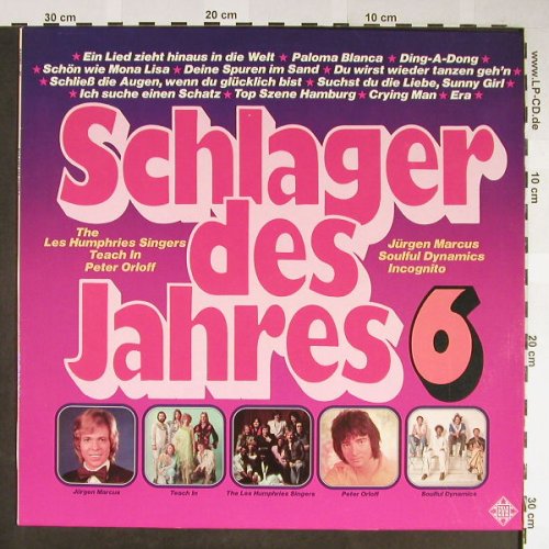 V.A.Schlager des Jahres 6: J.Marcus,L.Humphries,Teach In..., Telefunken(6.22283 AF), D, 1978 - LP - H2039 - 5,00 Euro