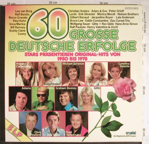 V.A.60 Grosse Deutsche Erfolge: Stars präsent.Orig. Hits v.1950-78, Crystal/EMI(126 CRY32908/12), D,Box,  - 5LP - H203 - 9,00 Euro