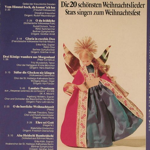 V.A.Die 20 schön.Weihnachtslieder: Stars singen zum Weinachts-fest, Ariola(89 333 GU), D, 1975 - LP - H2043 - 5,50 Euro