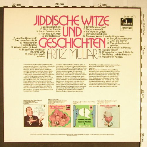 Muliar,Fritz: Jiddische Witze & Geschichten, Fontana(6434 110), D,  - LP - H2070 - 5,00 Euro