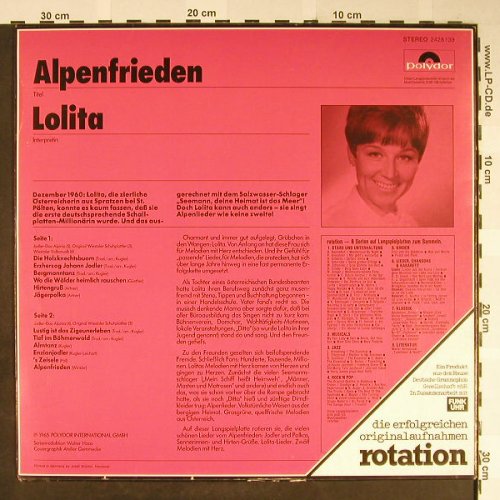 Lolita: Alpenfrieden (Stars11), Polydor Rotation(2428 139), D, Ri, 1965 - LP - H2159 - 5,50 Euro