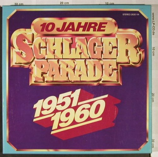 V.A.10 Jahre Schlagerparade: 1951-60,120Tr.,Box, Polydor(2630 114), D,  - 10LP - H2374 - 20,00 Euro
