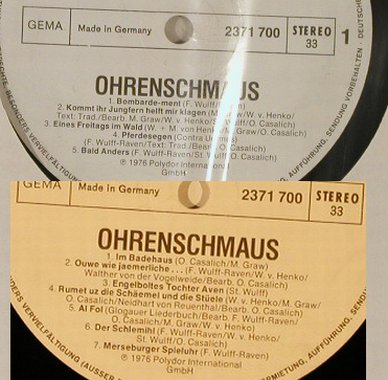Ougenweide: Ohrenschmaus, Musterplatte No Cover, Polydor(2371 700), D, 1976 - LP - H2393 - 6,00 Euro