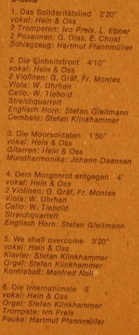 Hein & Oss: Singen Arbeiterlieder, Foc, m-/vg+, Büchergilde(15 001), D,  - LP - H3263 - 5,00 Euro