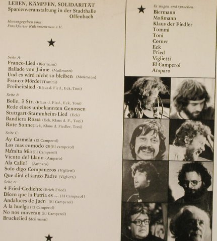 V.A.Spanienveranstaltung Stadthalle: Offenbach.Leben,Kämpfen...Foc, Trikont(US 12/L84), D, 1975 - 2LP - H3264 - 7,50 Euro