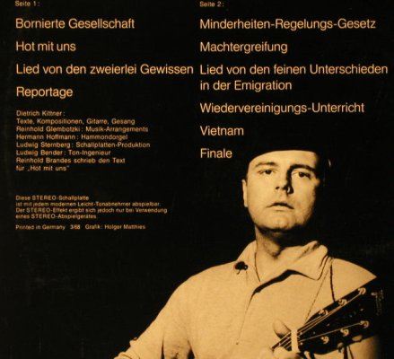 Kittner,Dietrich: Bornierte Gesellschaft,Musterplatte, Fontana/Philips(885 438 TY), D, 1968 - LP - H3275 - 12,50 Euro