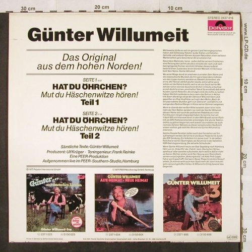 Willumeit,Günter: Hat Du Öhrchen?, Polydor(2437 416), D, 1977 - LP - H3364 - 4,00 Euro