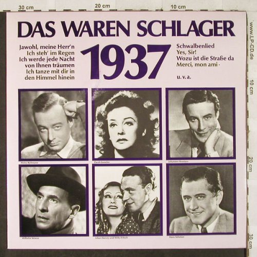 V.A.Das Waren Schlager: 1937 - Club.Ed., Odeon(32 517-5), D,  - LP - H3428 - 5,00 Euro