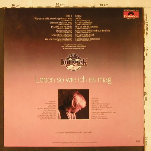 Lechtenbrink,Volker: Leben so wie ich es mag, Polydor(2372 012), D, 1980 - LP - H3642 - 5,00 Euro