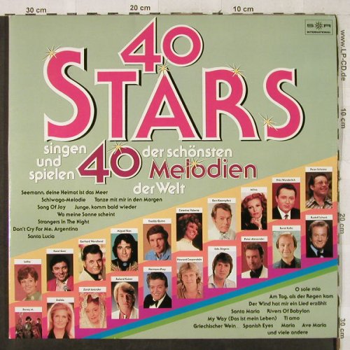 V.A.40 Stars singen und spielen: 40 der schönsten Melodien der Welt, Polydor/S*R(29 587 3), D, Foc,Ri,  - 2LP - H3727 - 6,00 Euro