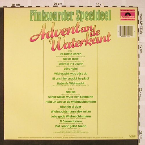 Finkwarder Speeldeel: Advent an de Waterkant, Polydor(815 207-1), D, 1979 - LP - H4662 - 5,00 Euro