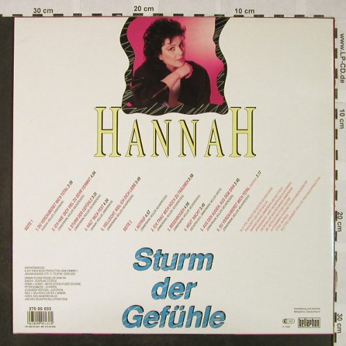 Hannah: Sturm der Gefühle, Bellaphon(270 05 033), D, 1993 - LP - H4746 - 6,50 Euro