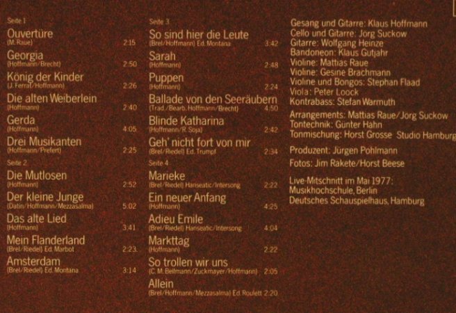 Hoffmann,Klaus: Ich will Gesang,will Spiel+Tanz,Foc, RCA Extra(PL 28314), D, 1977 - 2LP - H5042 - 9,00 Euro