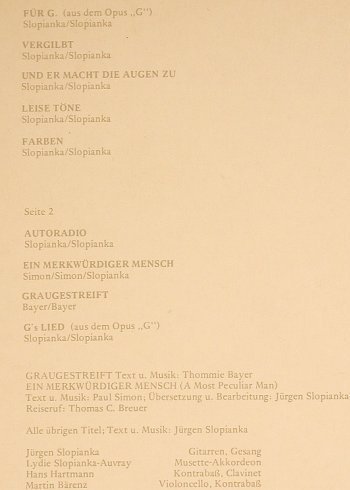 Slopianka,Jürgen: Farben, Foc, vg+/m-, Profil Prod.(1055), D, 1979 - LP - H6082 - 7,50 Euro