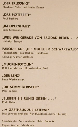 V.A.Komikerparade: Eberhard Cohrs..Lutz Jahoda,vg+/vg+, VEB Litera(860 059), DDR, 1966 - LP - H7754 - 9,00 Euro