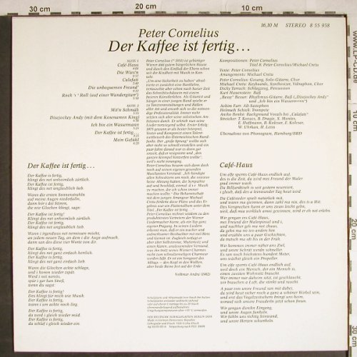 Cornelius,Peter: Der Kaffee ist fertig..., Amiga(8 55 938), DDR, 1982 - LP - H8136 - 5,00 Euro