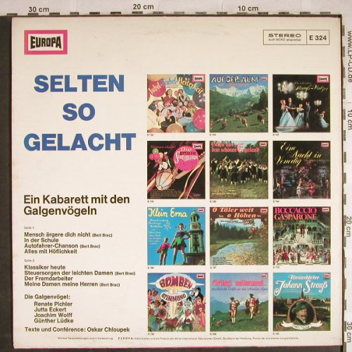 Galgenvögeln / Selten so gelacht: Ein Kabarett mit den,Oskar Chloupek, Europa(E 324), D,  - LP - H8274 - 5,00 Euro