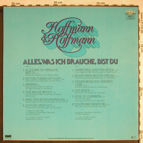 Hoffmann & Hoffmann: Alles was Ich brauche bist Du, Global(0063.211), D, 1977 - LP - H8383 - 5,50 Euro