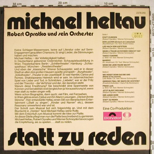 Heltau,Michael: Statt Zu Reden,R.Opratko Orch., Polydor/ORF(2376 010), A, 1972 - LP - H8389 - 5,50 Euro