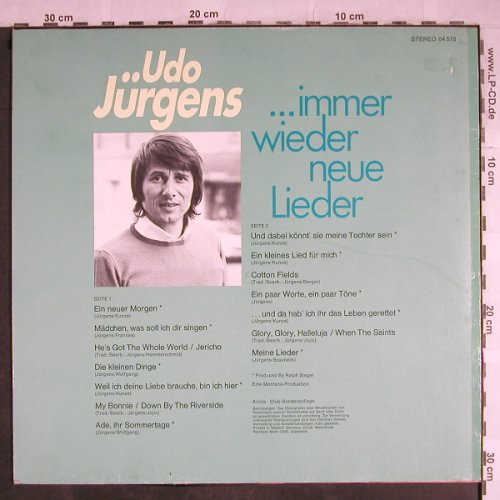 Jürgens,Udo: ...immer wieder neue Lieder, Ariola(64 578), D, Club-S., 1975 - LP - H8439 - 5,00 Euro