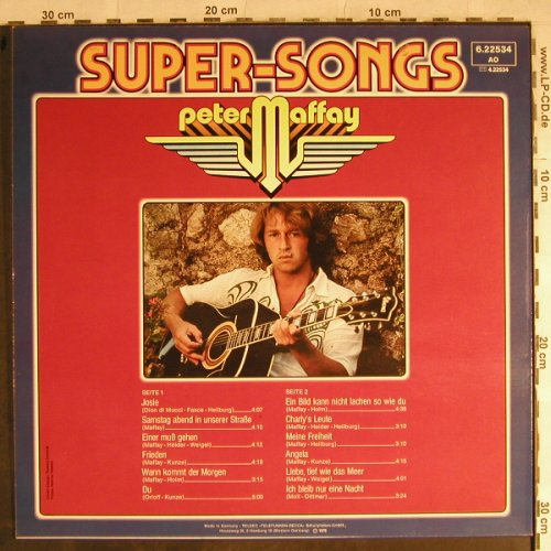 Maffay,Peter: Super-Songs, Telefunken(6.22534), D, 1976 - LP - H8715 - 6,00 Euro