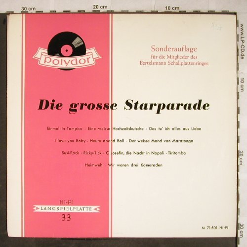V.A.Die grosse Starparade: Alexander,Buhlan,R.Franke...,woc, Polydor(M 71 501), D, DSC, 1959 - LP - H9148 - 5,00 Euro