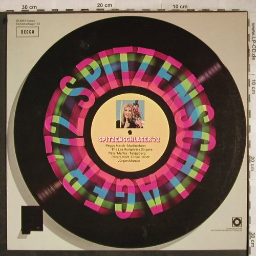 V.A.Spitzenschlager'72: Oliver Bendt...Peter Orloff,Club-Ed, Decca(28 308-5), D, m-/vg+, 1972 - LP - H9231 - 3,00 Euro