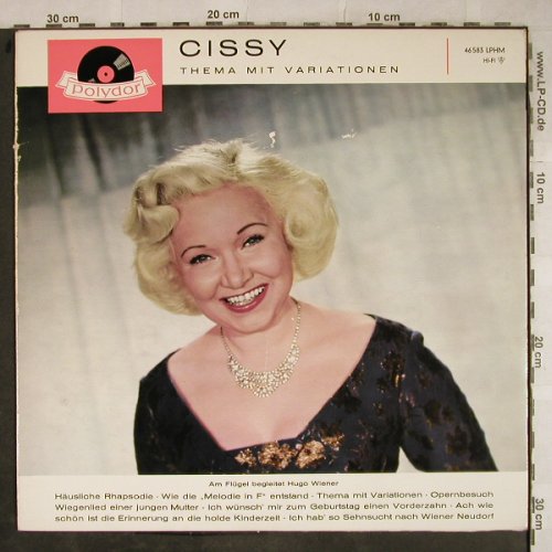 Cissy - Cissy Kraner: Thema mit Variationen, m-/VG+, Polydor(LPHM 46 583), D, 1961 - LP - H9353 - 5,00 Euro