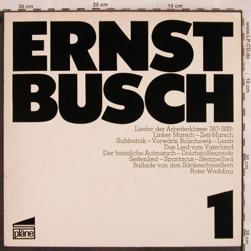 Busch,Ernst: 1, Lieder der Arbeiterklasse, Pläne(S 77101), D,  - LP - H9847 - 4,00 Euro