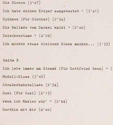 Wecker,Konstantin: Ich lebe immer am Strand, Polydor (2371 522), D, 1974 Typ: LP Best.-Nr.: V1989 Preis: 5,00 Euro