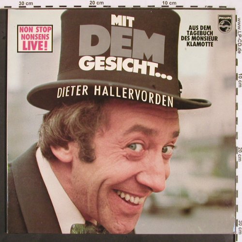 Hallervorden,Dieter: Mit dem Gesicht, Foc (Live), Philips (6305 290), D, 1976 Typ: LP Best.-Nr.: V1991 Preis: 5,00 Euro