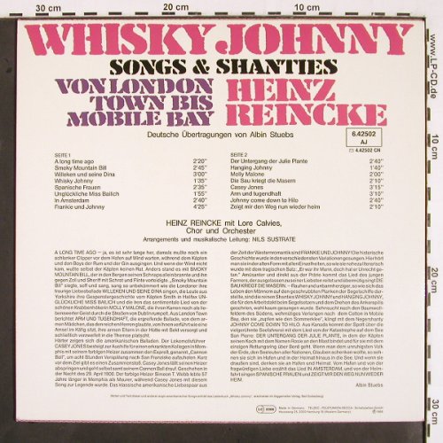 Reincke,Heinz: Whiskey Johnny, Songs+Chanson, Telefunken (6.42502 AJ), D (1966) Typ: LP Best.-Nr.: V2018 Preis: 20,00 Euro