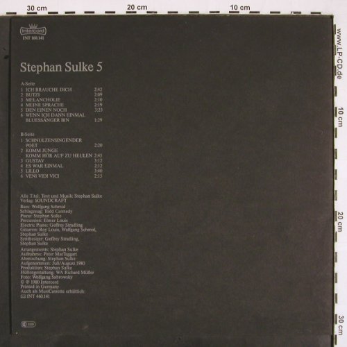 Sulke,Stephan: 5, Intercord (INT 160.141), D, 1980 Typ: LP Best.-Nr.: V2085 Preis: 5,00 Euro