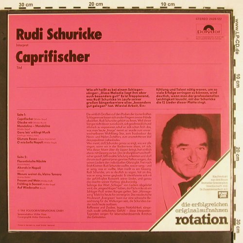 Schuricke,Rudi: Caprifischer (1964), Polydor Rotation (2428 122), D,Ri Typ: LP Best.-Nr.: V2160 Preis: 5,00 Euro
