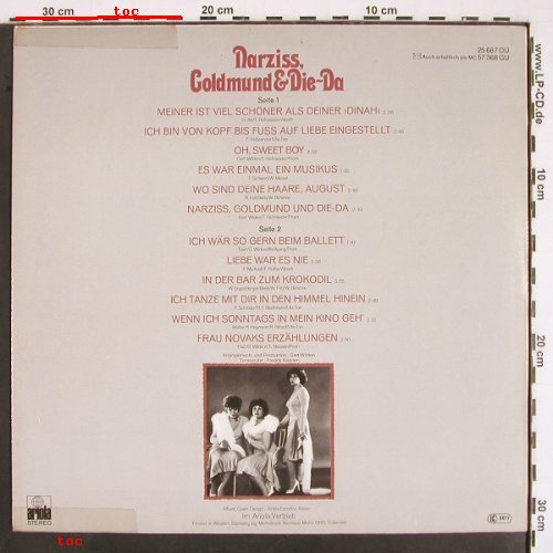 Narziss,Goldmund & Die-Da: Same, toc, Ariola (25 687 OU), D, 1977 Typ: LP Best.-Nr.: V2271 Preis: 5,00 Euro
