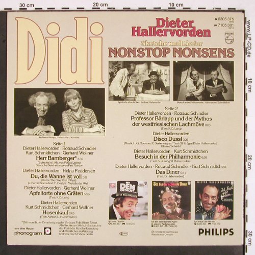 Hallervorden,Dieter: Didi-Nonstop Nonsens, Philips (6305 375), D, 1978 Typ: LP Best.-Nr.: V2323 Preis: 5,00 Euro