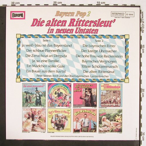 V.A.Bayern Pop 2: Die alten Rittersleut' i.n.Untaten, Europa (E 1044), D, 1975 Typ: LP Best.-Nr.: V2360 Preis: 4,00 Euro