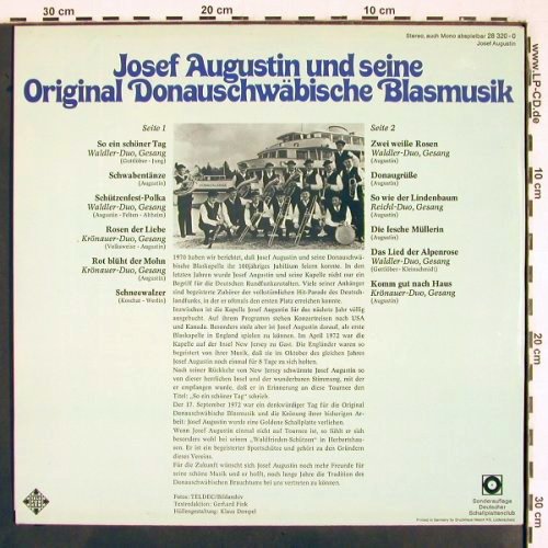 Augustin,Josef & s. orign.: Donauschwäbische Blasmusik, Telefunken (28 320-0), D, 1973 Typ: LP Best.-Nr.: V2375 Preis: 7,50 Euro