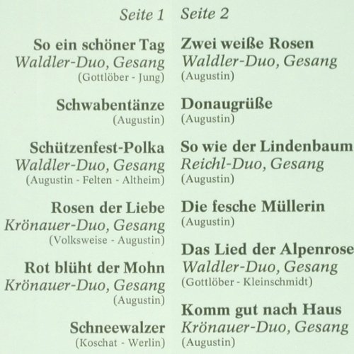Augustin,Josef & s. orign.: Donauschwäbische Blasmusik, Telefunken (28 320-0), D, 1973 Typ: LP Best.-Nr.: V2375 Preis: 7,50 Euro