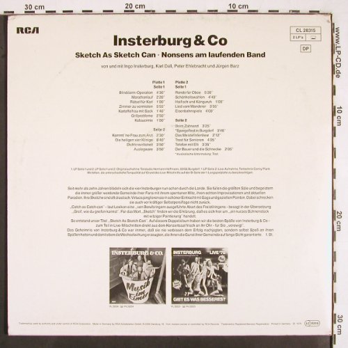 Insterburg & Co.: Sketch As Sketch Can, Foc, RCA Extra (CL 28315), D, 1978 Typ: 2LP Best.-Nr.: V2555 Preis: 9,00 Euro