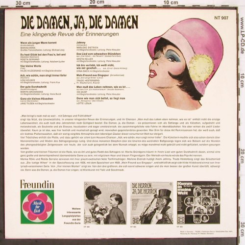 V.A.Die Damen, Ja, die Damen:&nbsp;Marita Gründgens...Ida Wüst, Telefunken/Feundin (NT 907), D Typ:&nbsp;LP Best.-Nr.:&nbsp;V289 Preis:&nbsp; 7,50 Euro