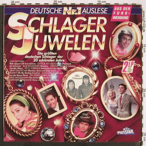 V.A.Schlager Juwelen Nr.1: Cliff Richard... Mitch Miller, Polystar(819 923-1), D, 1987 - 2LP - V3027 - 6,00 Euro