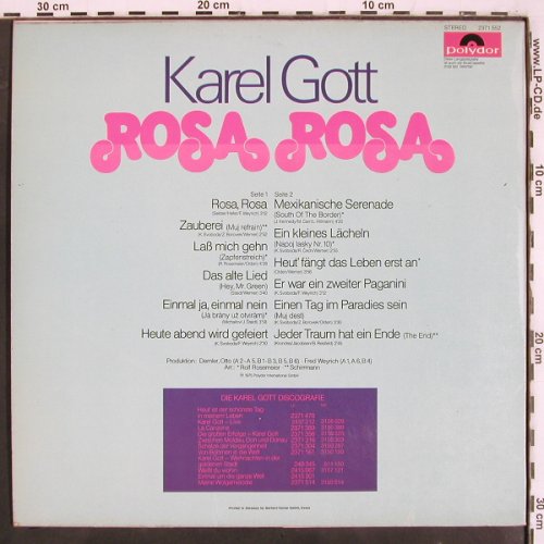 Gott,Karel: Rosa Rosa, Polydor(2371 552), D, 1975 - LP - V3560 - 7,50 Euro