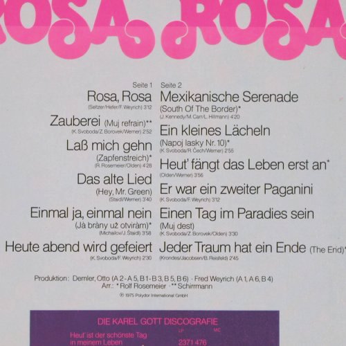 Gott,Karel: Rosa Rosa, Polydor(2371 552), D, 1975 - LP - V3560 - 7,50 Euro