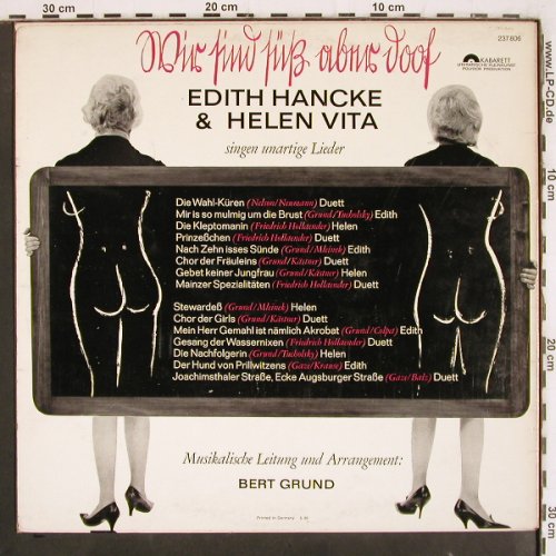 Hancke,Edith & Helen Vita: Wir sind süß aber doof, Bert Grund, Polydor Kabarett (237 806), D, 1965 Typ: LP Best.-Nr.: V3742 Preis: 30,00 Euro