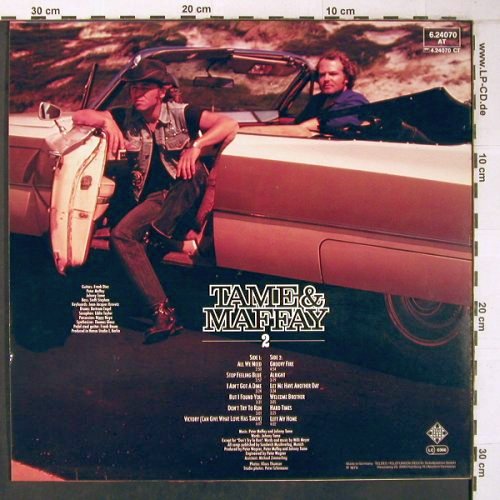 Tame & Maffay: 2, Telefunken (6.24070 AT), D, 1979 Typ: LP Best.-Nr.: V3838 Preis: 6,00 Euro