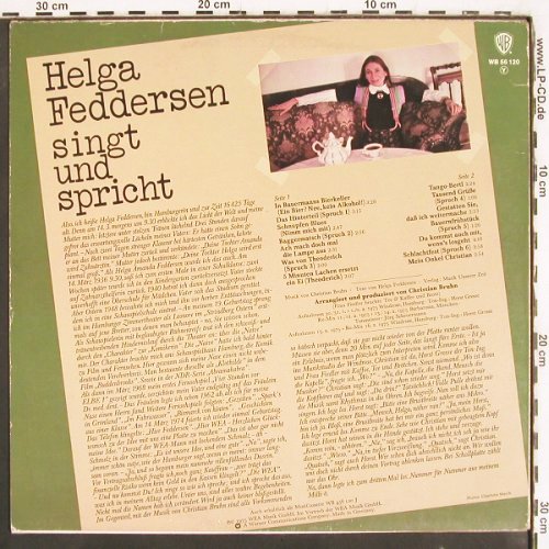 Feddersen,Helga: singt und spricht, WB (56120), D, 1975 Typ: LP Best.-Nr.: V3843 Preis: 12,50 Euro
