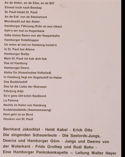 V.A.Hamborg hol' di stief: Berni Jakschat,Heidi Kabel..W.Hayer, Odeon, ca.1960 (O 83 479), D, vg-/m- Typ: LP Best.-Nr.: V3848 Preis: 12,50 Euro
